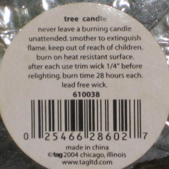 NWT TAG Tree Candle Chunky 5.5" Winter Evergreen 610038 Original Packaging NEW - Picture 4 of 7